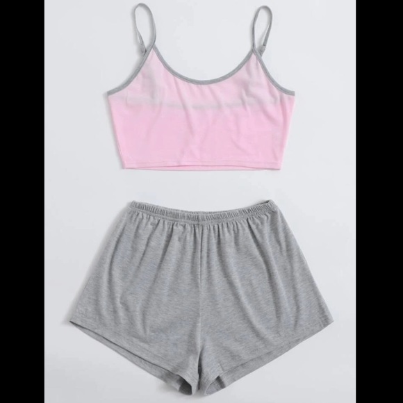 Other - Light Pink & Gray, Sporty, Cami, Pajama Set